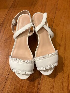Kate Spade Women’s White Ruffled Strap Sandals